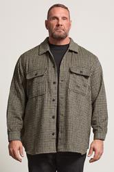 JACK & JONES Big & Tall Black Check Long Sleeve Overshirt | BadRhino 3