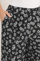 YOURS Curve Black Daisy Print Jersey Culottes | Yours Clothing 4