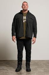 BadRhino Big & Tall Black Cotton Zip Through Jacket | BadRhino 2