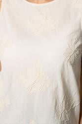 M&Co Ivory White Floral Embroidered Cotton Vest Top | M&Co 5