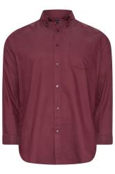 BadRhino Big & Tall Burgundy Red Long Sleeve Oxford Shirt