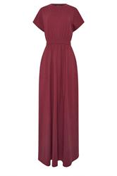LTS Tall Wine Red Jersey Shirred Waist Cotton Maxi Dress
