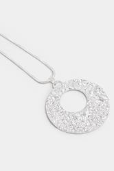 Silver Tone Adjustable Chain Disc Necklace | Yours Clothing 2