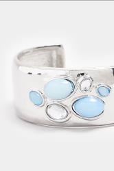 Silver Tone Stone Cuff Bracelet | Yours Clothing 2