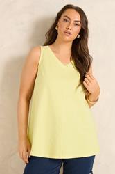 EVANS Plus Size Yellow Premium Cotton Vest Top | Evans 3