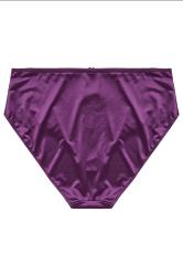 YOURS Plus Size Purple Satin Full Briefs | Yours Clothing 6