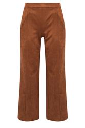 PixieGirl Petite Women's Tan Brown Suedette Wide Leg Trousers | Pixie Girl 6