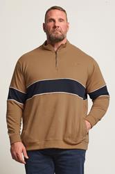 BadRhino Big & Tall Tan Brown Quarter Zip Sweatshirt | BadRhino 3