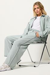PixieGirl Petite Women's Blue Stripe Pull On Wide Leg Trousers | PixieGirl 1