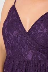 YOURS LONDON Plus Size Purple Lace Skater Dress | Yours Clothing  4