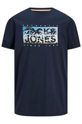 JACK & JONES Big & Tall Sky Captain Blue Photo-Print T-Shirt