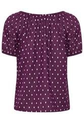M&Co Petite Women's Purple Dobby Button Blouse | M&Co 6
