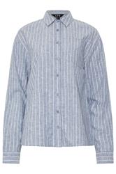 LTS Tall Blue Stripe Cotton Collared Shirt | Long Tall Sally  7
