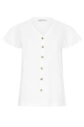 M&Co White Cotton Frill Sleeve Blouse
