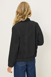 PixieGirl Black Cotton Collared Bomber Jacket | PixieGirl  2