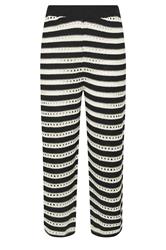 LIMITED COLLECTION Curve Black & White Stripe Crochet Wide Leg Trousers