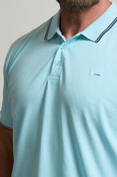 BadRhino Big & Tall 3 Pack Blue & Orange Tipped Polo Shirts | BadRhino 7