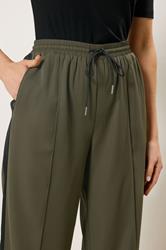 LTS Tall Women's Khaki Green Side Stripe Wide Leg Trousers | Long Tall Sally 4