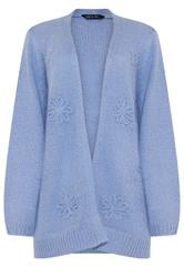 M&Co Blue Embroidered Flower Cardigan