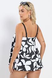 YOURS Plus Size Black Floral Print Tankini Top | Yours Clothing 4