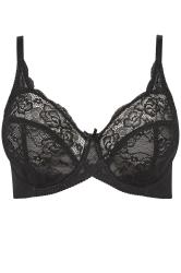 Plus Size 2 PACK Black & White Stretch Lace Non-Padded Underwired Balcony Bras | Yours Clothing 7