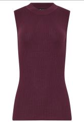 LTS Tall Burgundy Red Knitted Ribbed Vest Top