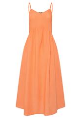 PixieGirl Petite Orange Linen Strappy Midi Dress