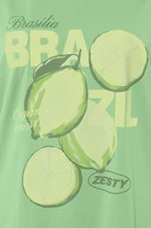 LIMITED COLLECTION Plus Size Green 'Brazil' Lime Longline T-Shirt | Yours Clothing 5
