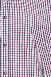 KAM Big & Tall Wine Red Short Sleeve Gingham Shirt | BadRhino 4
