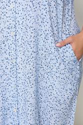 YOURS Plus Size Blue Ditsy Floral Button Through Tunic Dress | Yours Clothing 4