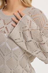 YOURS Plus Size Beige Brown Pointelle Knitted Jumper | Yours Clothing 4