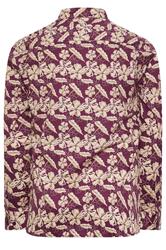 BadRhino Tailoring Big & Tall Burgundy Red Premium Leaf Print Long Sleeve Shirt | BadRhino 8