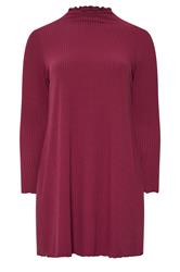 YOURS Curve Pink Lettuce Edge Tunic Dress