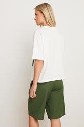 PixieGirl Petite Women's Khaki Green Linen Bermuda Shorts | PixieGirl 4