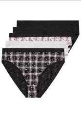 YOURSET 5 PACK Plus Size Black & Pink Check Print High Leg Knickers | Yours Clothing  3