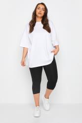 2 PACK Plus Size Black Stretch Cropped Leggings | Yours Clothing 4