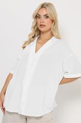 YOURS Plus Size White Linen Shirt | Yours Clothing 3