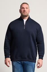 BadRhino Big & Tall Navy Blue Quarter Zip Sweatshirt | BadRhino 3