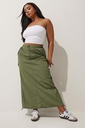 LIMITED COLLECTION Plus Size Khaki Green Cargo Maxi Skirt | Yours Clothing 3