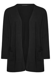 EVANS Curve Black Premium Pocket Front Cardigan