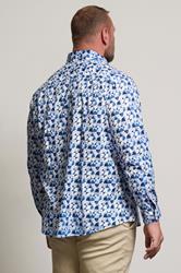 BadRhino Tailoring Big & Tall Light Blue Geometric Long Sleeve Shirt | BadRhino 2