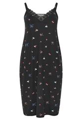 YOURS Curve Black Floral Soft Touch Chemise Nightdress