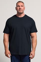 JACK & JONES Big & Tall Navy Blue Jenoa Crew T-Shirt | BadRhino 3