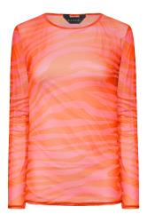 Petite Pink Zebra Print Long Sleeve Mesh Top | PixieGirl  7