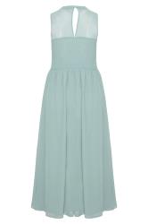 Plus Size YOURS LONDON Curve Ice Blue Lace Front Chiffon Maxi Dress | Yours Clothing  7
