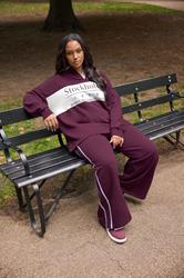 YOURS Plus Size Burgundy Red 'Stockholm' Rugby Top | Yours Clothing 1