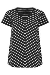 EVANS Plus Size Black Stripe Premium Cotton T-Shirt | Evans 5