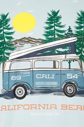 BadRhino Big & Tall Light Blue 'California Beach' Campervan T-Shirt | BadRhino 6