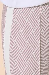 PixieGirl Petite Women's Pink Jacquard Side Stripe Wide Leg Trousers | PixieGirl 5