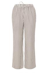 YOURS Curve Chocolate Brown Stripe Trousers